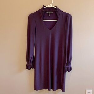 Vibrant elegance! Step into style with unique purple A-line dress!